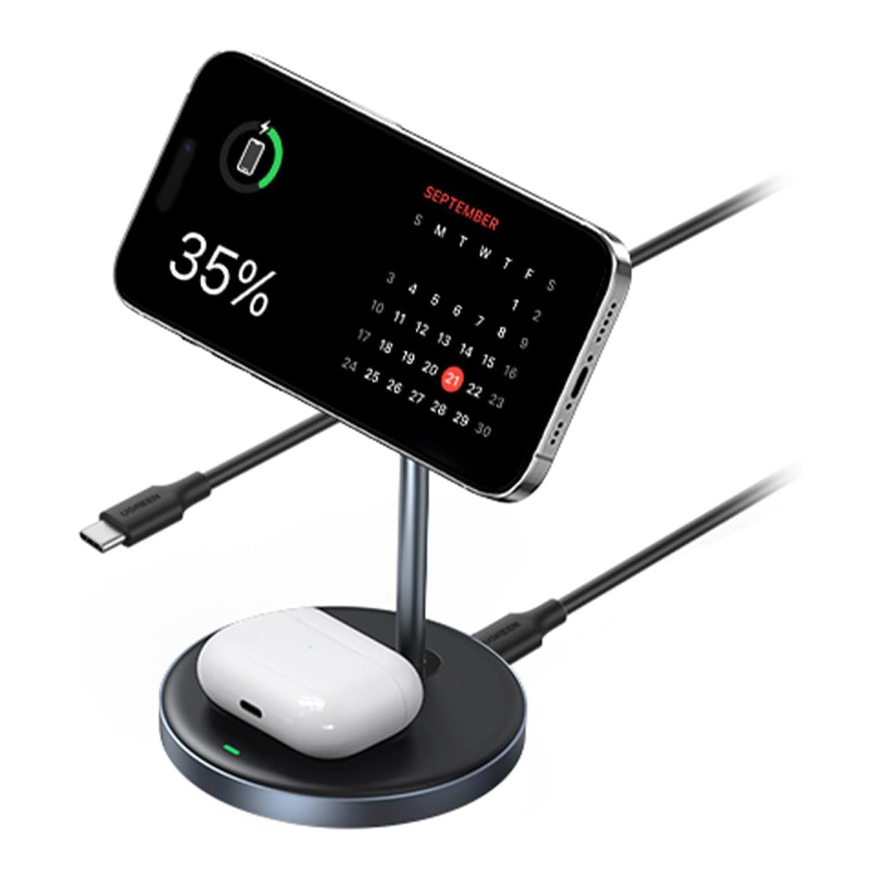 UGREEN 2 in 1 Magnetic Wireless Charging Station