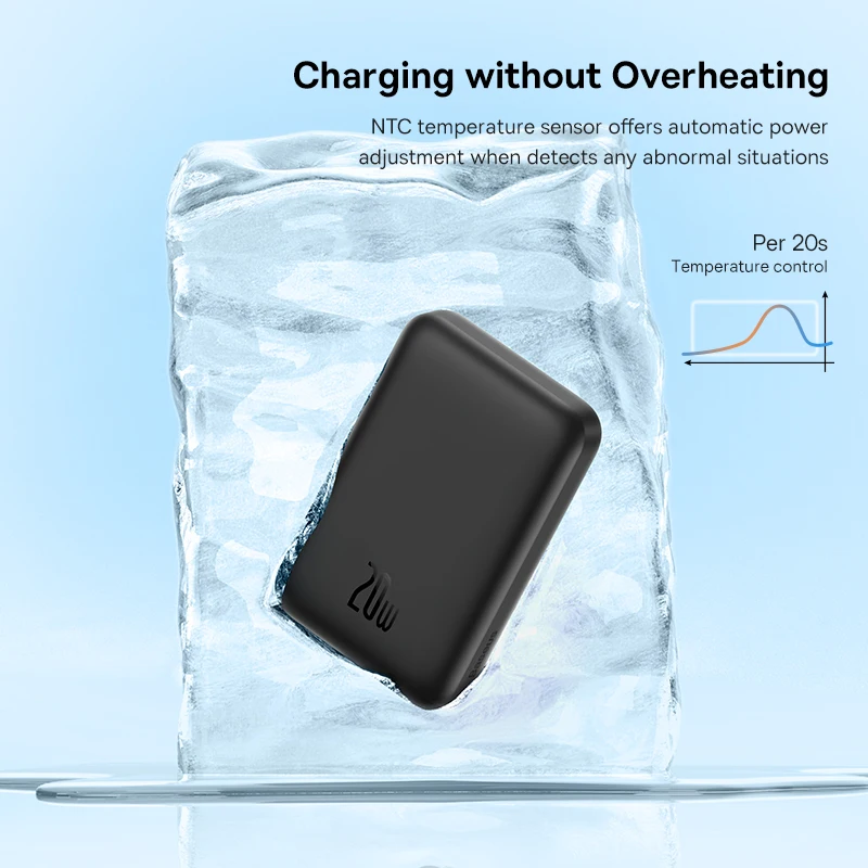 Baseus 20W Magnetic Wireless Charging 6000mAh Power Bank 14 7mm Non slip Silicone Casing Fast Charging